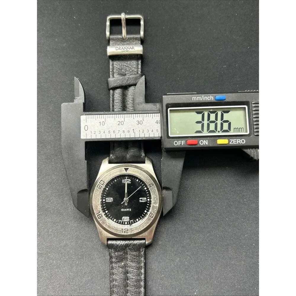 Drakkar Noir Silver Tone Black Band Men’s Quartz Watch